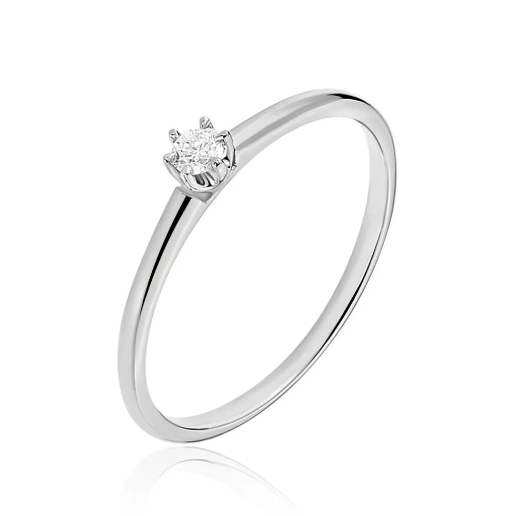 Histoire d'Or Bague Solitaire Liseline Or Blanc Diamant Online
