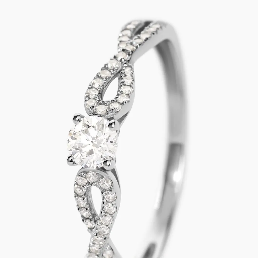 Histoire d'Or Bague Solitaire Livia Or Blanc Diamant