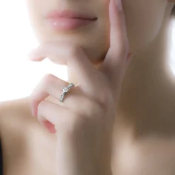 Histoire d'Or Bague Solitaire Loren Or Blanc Diamant Clearance