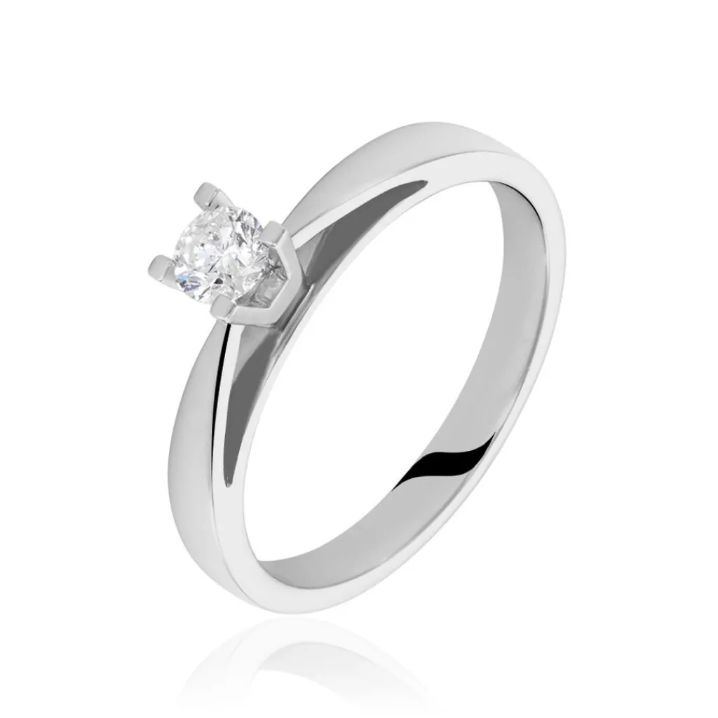 Histoire d'Or Bague Solitaire Loren Or Blanc Diamant Outlet