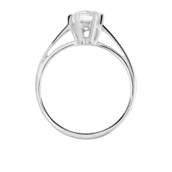 Histoire d'Or Bague Solitaire Lydia Argent Blanc Oxyde De Zirconium New