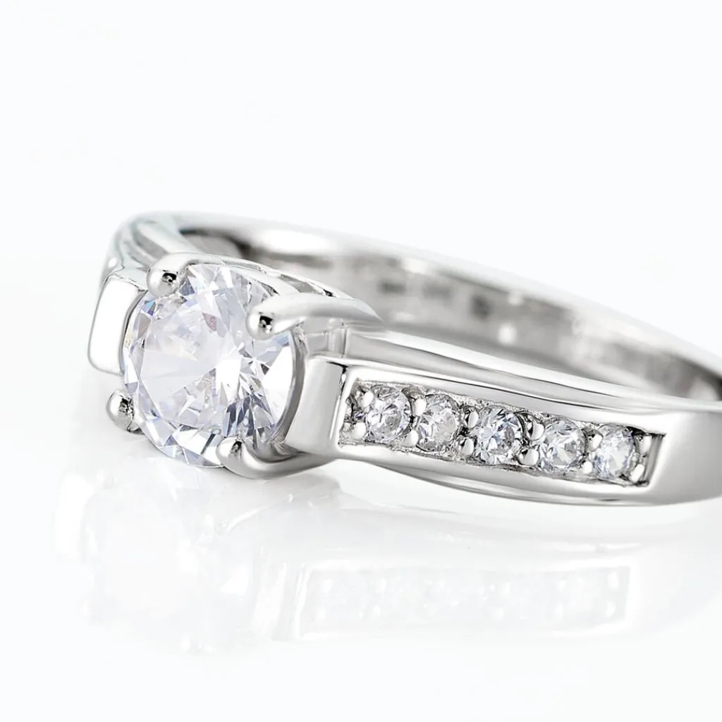 Histoire d'Or Bague Solitaire Mady Argent Blanc Oxyde De Zirconium Clearance