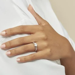 Histoire d'Or Bague Solitaire Mady Argent Blanc Oxyde De Zirconium Clearance