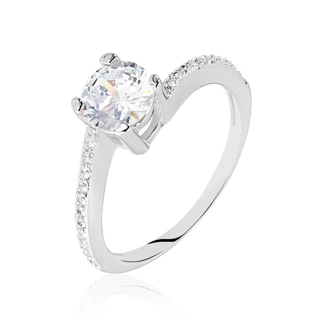 Histoire d'Or Bague Solitaire Maelane Argent Blanc Oxyde De Zirconium Online