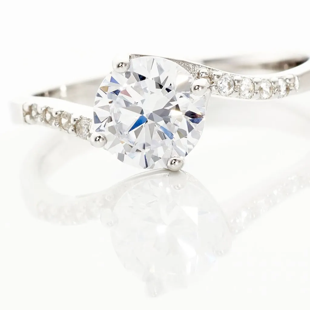 Histoire d'Or Bague Solitaire Maelane Argent Blanc Oxyde De Zirconium Online