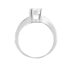 Histoire d'Or Bague Solitaire Maelane Argent Blanc Oxyde De Zirconium Hot