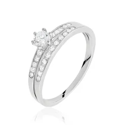 Histoire d'Or Bague Solitaire Maella Argent Blanc Oxyde De Zirconium