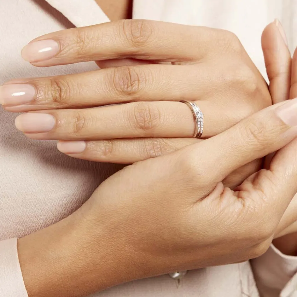 Histoire d'Or Bague Solitaire Maella Argent Blanc Oxyde De Zirconium