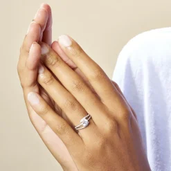 Histoire d'Or Bague Solitaire Maggy Argent Blanc Oxyde De Zirconium New