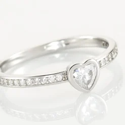 Histoire d'Or Bague Solitaire Mathylda Argent Blanc Oxyde De Zirconium Sale