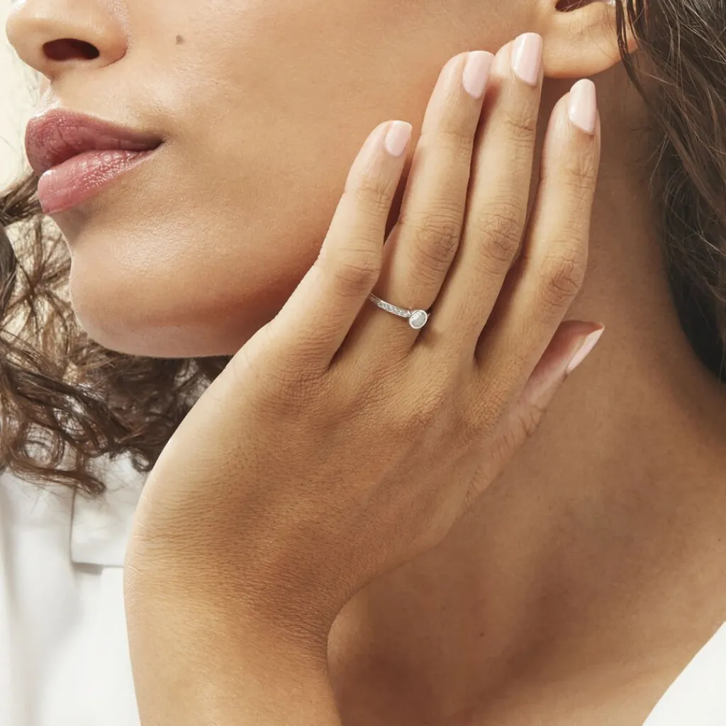 Histoire d'Or Bague Solitaire Mathylda Argent Blanc Oxyde De Zirconium Best