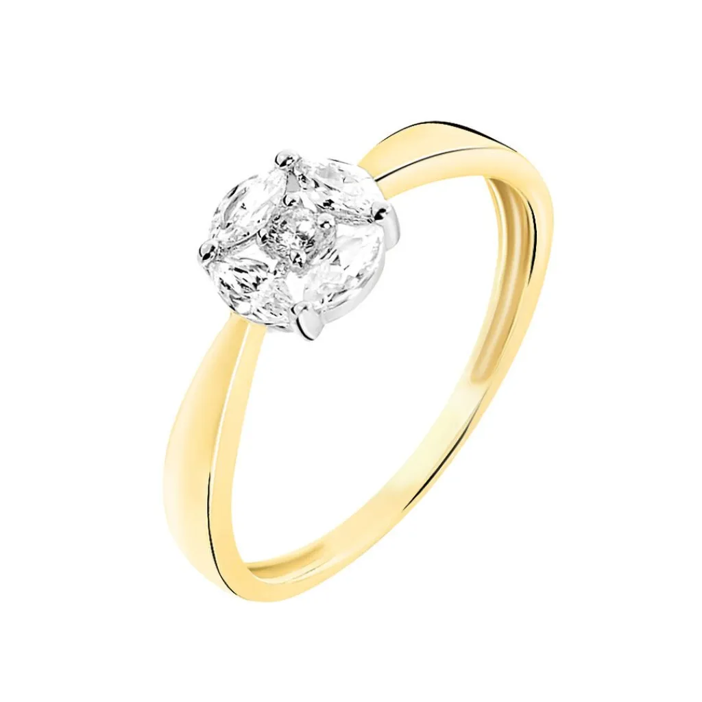 Histoire d'Or Bague Solitaire Maurena Or Jaune Oxyde De Zirconium Hot