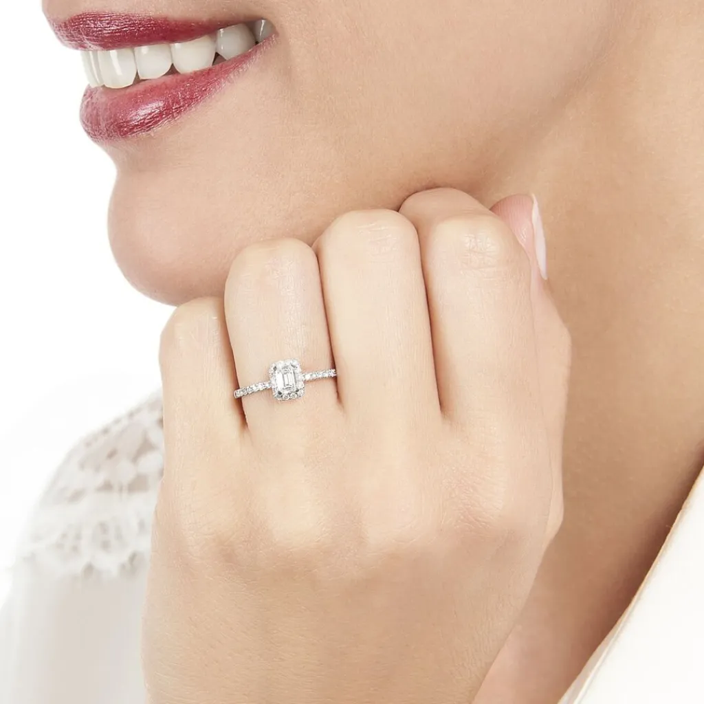 Histoire d'Or Bague Solitaire Meylia Or Blanc Diamant Outlet