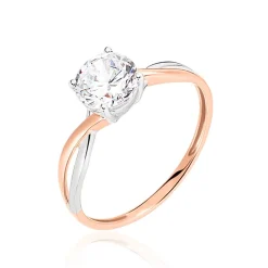 Histoire d'Or Bague Solitaire Micheline Or Bicolore Oxyde De Zirconium Sale