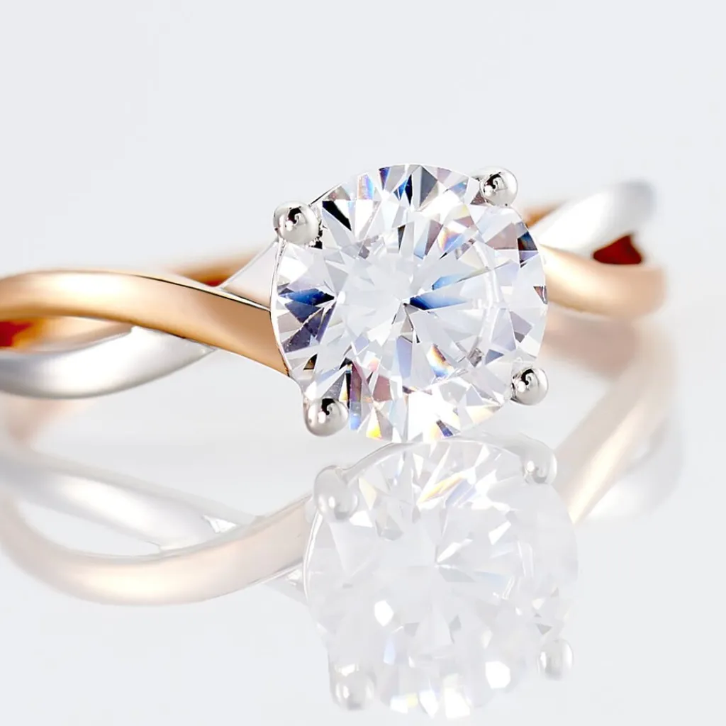 Histoire d'Or Bague Solitaire Micheline Or Bicolore Oxyde De Zirconium Sale