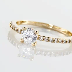 Histoire d'Or Bague Solitaire Mireilla De Zirconium plaqué or jaune oxyde Sale