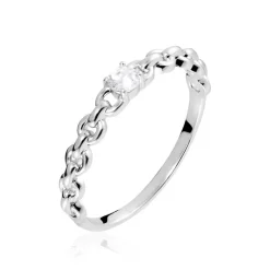Histoire d'Or Bague Solitaire Moccus Argent Blanc Oxyde De Zirconium Sale