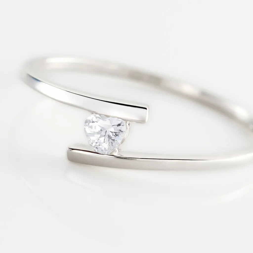 Histoire d'Or Bague Solitaire Moera Or Blanc Oxyde De Zirconium