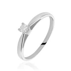 Histoire d'Or Bague Solitaire Morrigane Or Blanc Diamant New