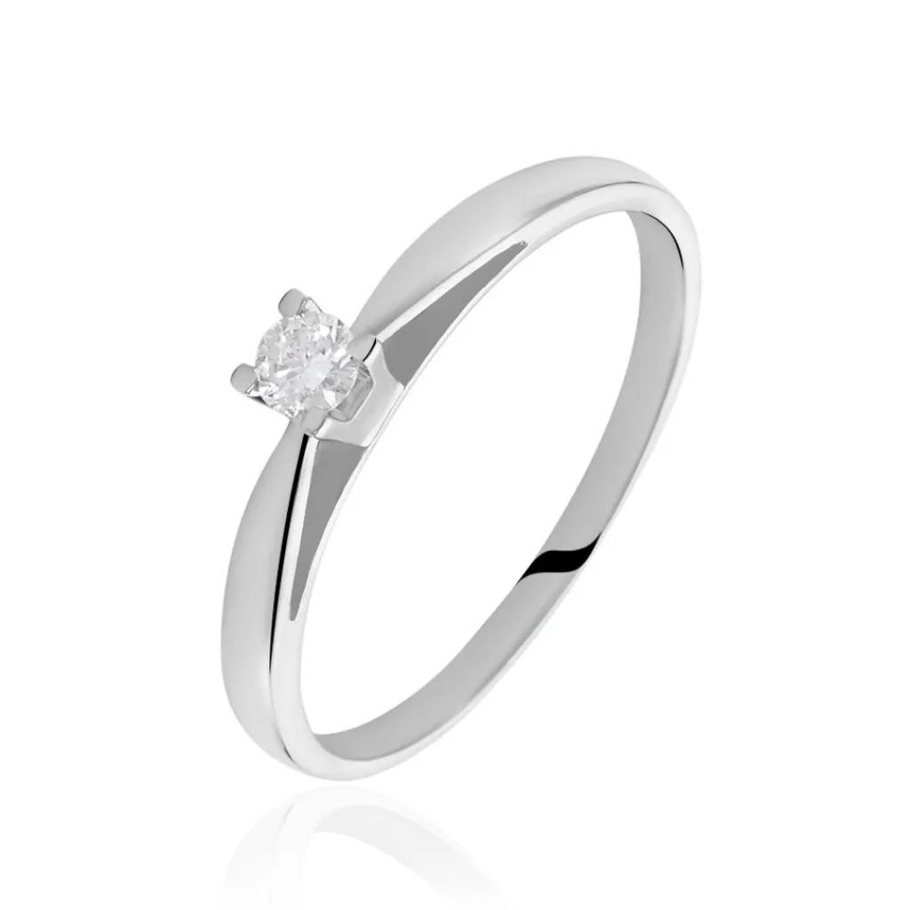 Histoire d'Or Bague Solitaire Morrigane Or Blanc Diamant New