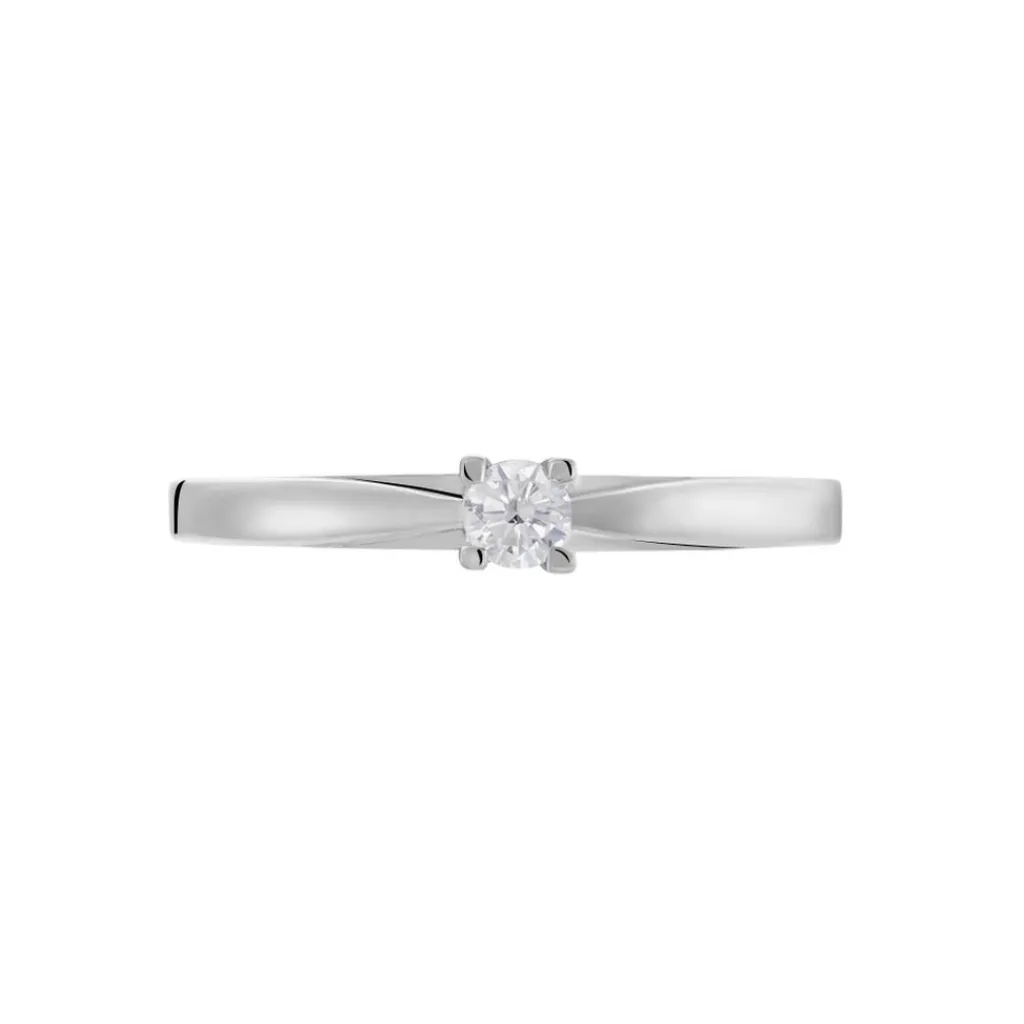 Histoire d'Or Bague Solitaire Morrigane Or Blanc Diamant New