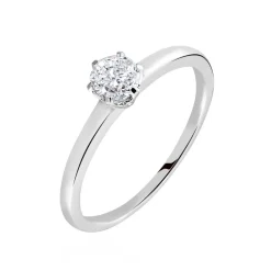Histoire d'Or Bague Solitaire Natalia Or Blanc Diamant Synthetique Sale