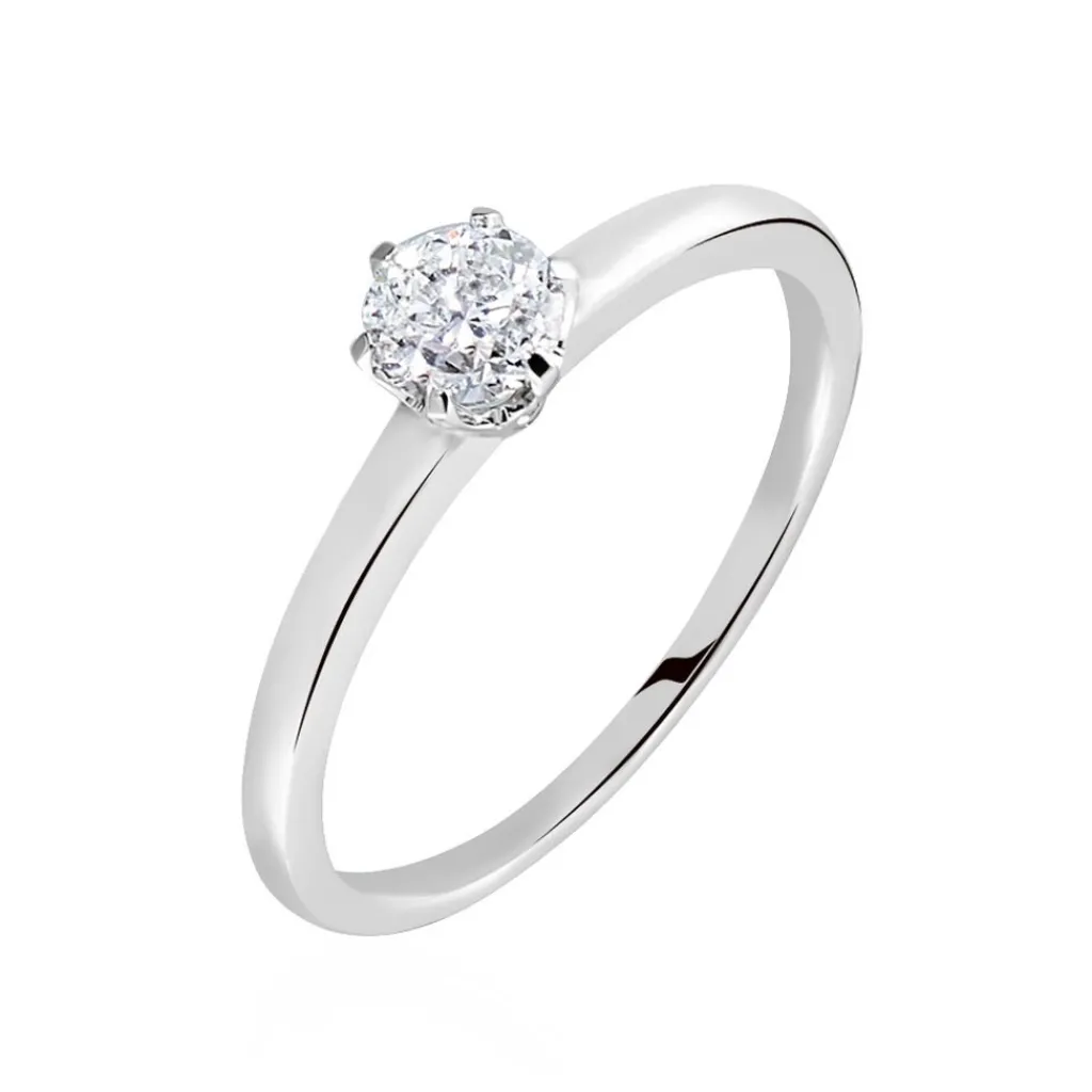 Histoire d'Or Bague Solitaire Natalia Or Blanc Diamant Synthetique Sale