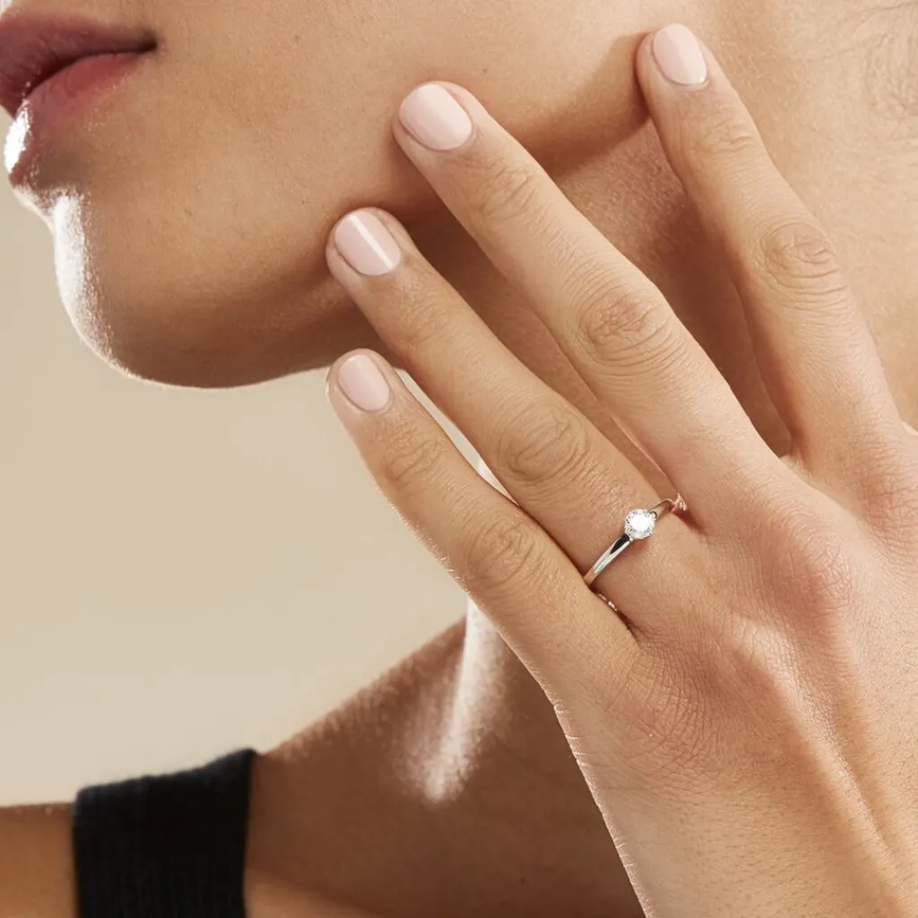 Histoire d'Or Bague Solitaire Natalia Or Blanc Diamant Synthetique Sale