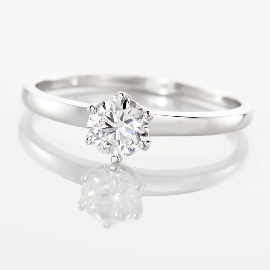 Histoire d'Or Bague Solitaire Natalia Or Blanc Diamant Synthetique