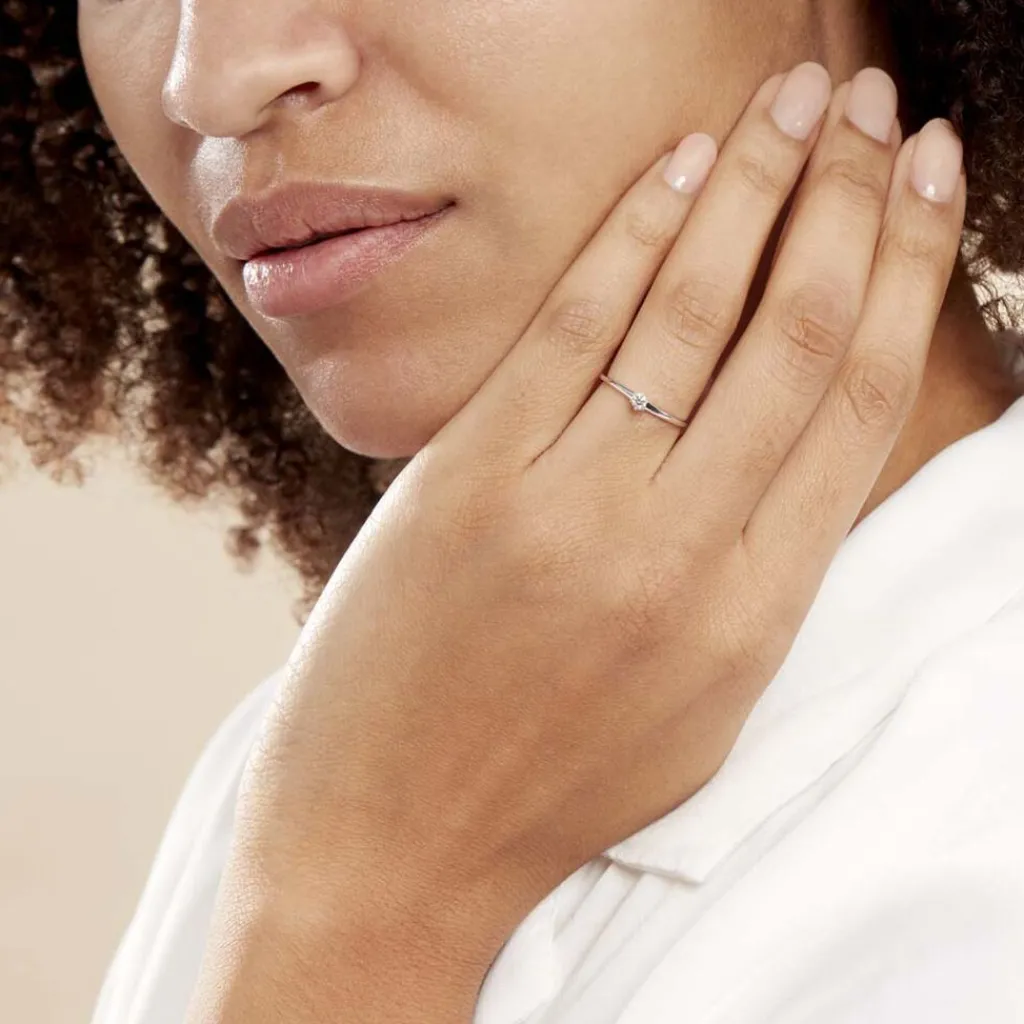 Histoire d'Or Bague Solitaire Natalia or blanc diamant Best