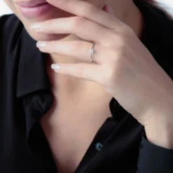 Histoire d'Or Bague Solitaire Natalia Or Blanc Diamant Sale