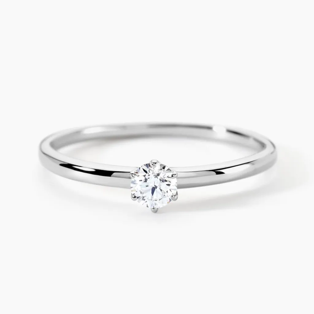 Histoire d'Or Bague Solitaire Natalia Pl Platine Blanc Diamant Clearance