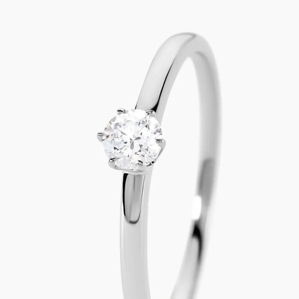 Histoire d'Or Bague Solitaire Natalia Pl Platine Blanc Diamant Clearance
