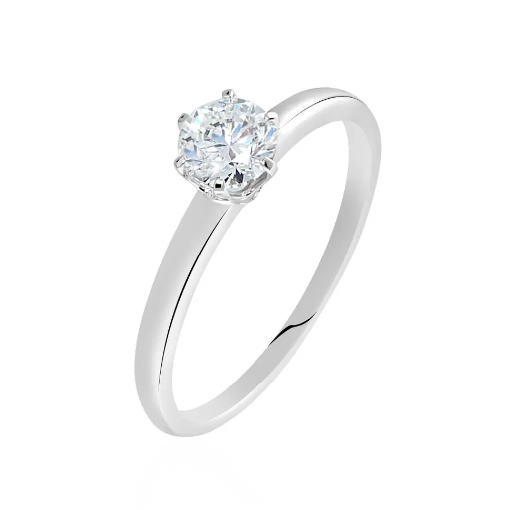 Histoire d'Or Bague Solitaire Natalia Pl Platine Blanc Diamant Outlet