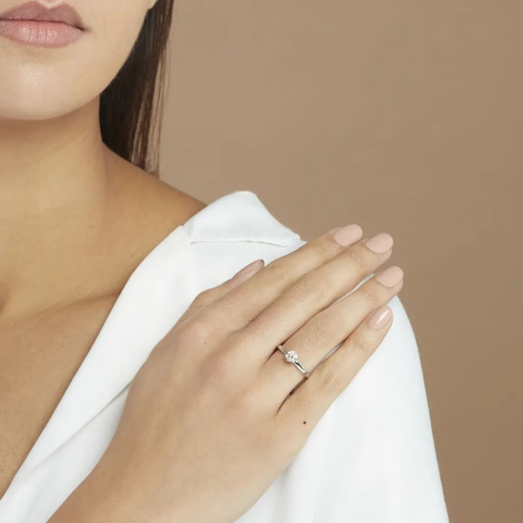 Histoire d'Or Bague Solitaire Natalia Pl Platine Blanc Diamant Outlet