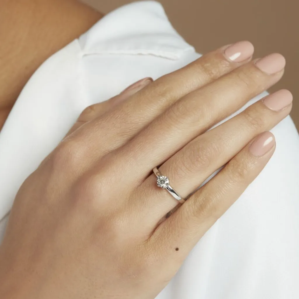 Histoire d'Or Bague Solitaire Natalia Pl Platine Blanc Diamant Outlet