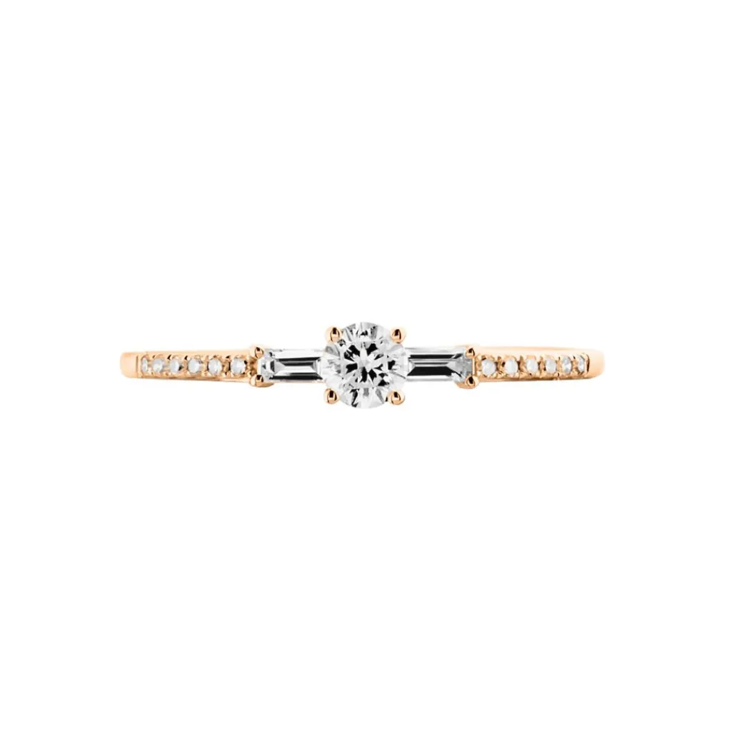 Histoire d'Or Bague Solitaire Nina Or Rose Diamant Best