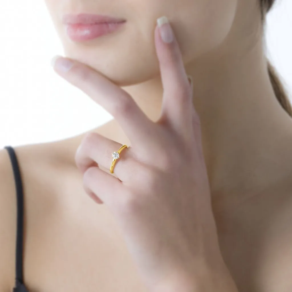 Histoire d'Or Bague Solitaire Niva Or Jaune Diamant Hot