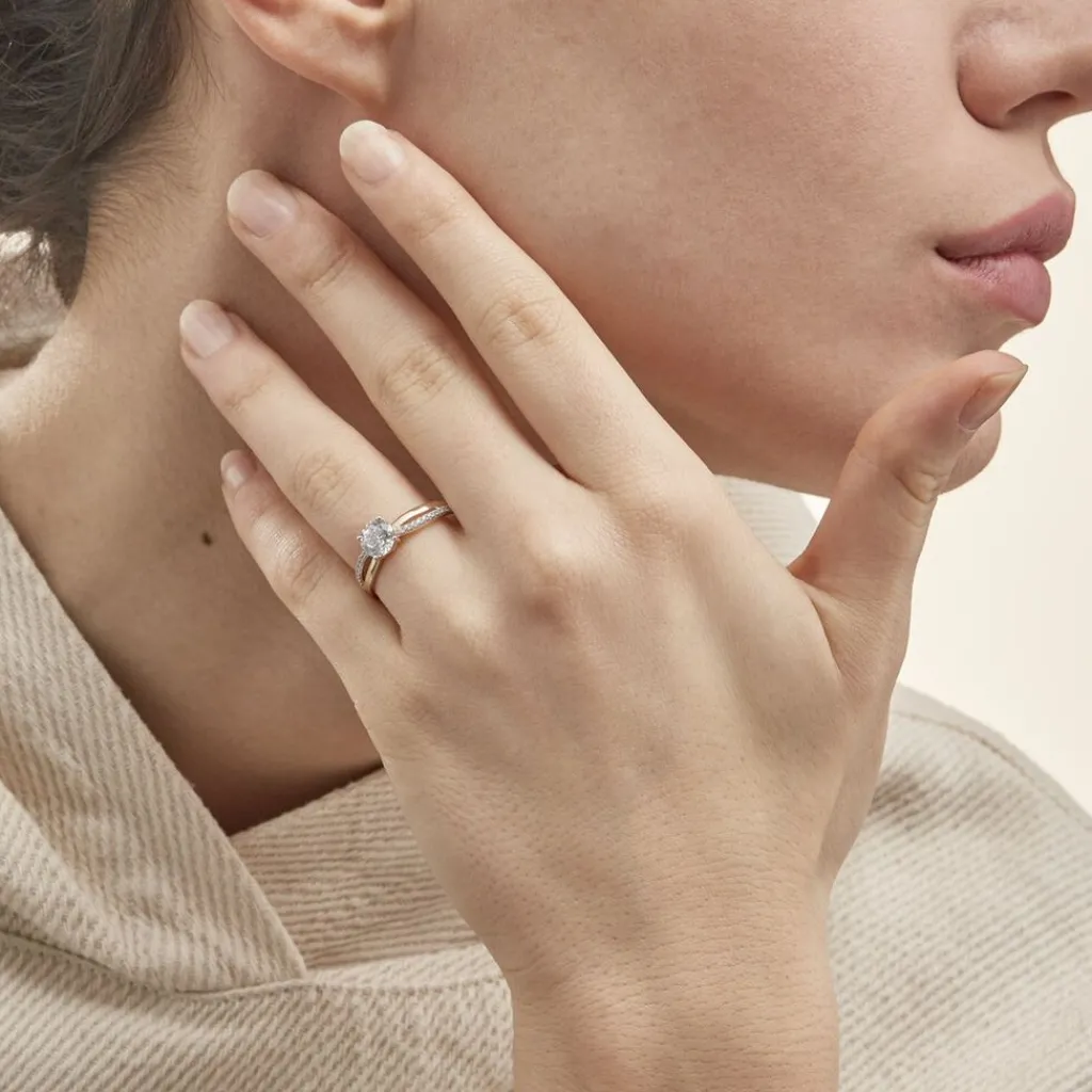 Histoire d'Or Bague Solitaire Ofelie De Zirconium or jaune oxyde Discount