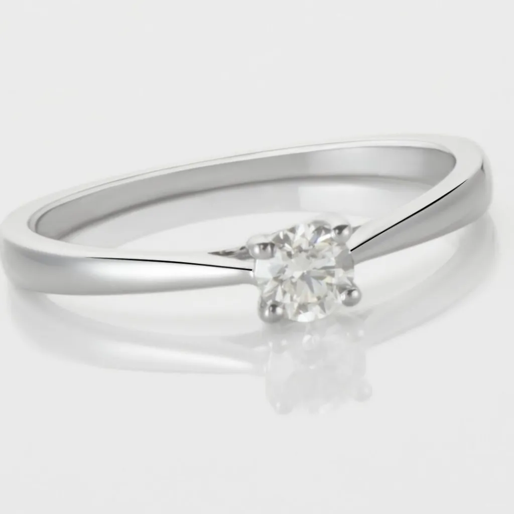 Histoire d'Or Bague Solitaire Or Blanc Aphrodite Diamant or blanc diamant blanc