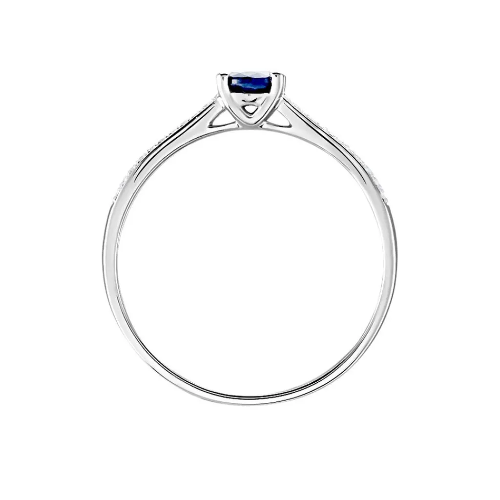 Histoire d'Or Bague Solitaire Or Blanc Crista Saphir Diamants or blanc saphir Outlet