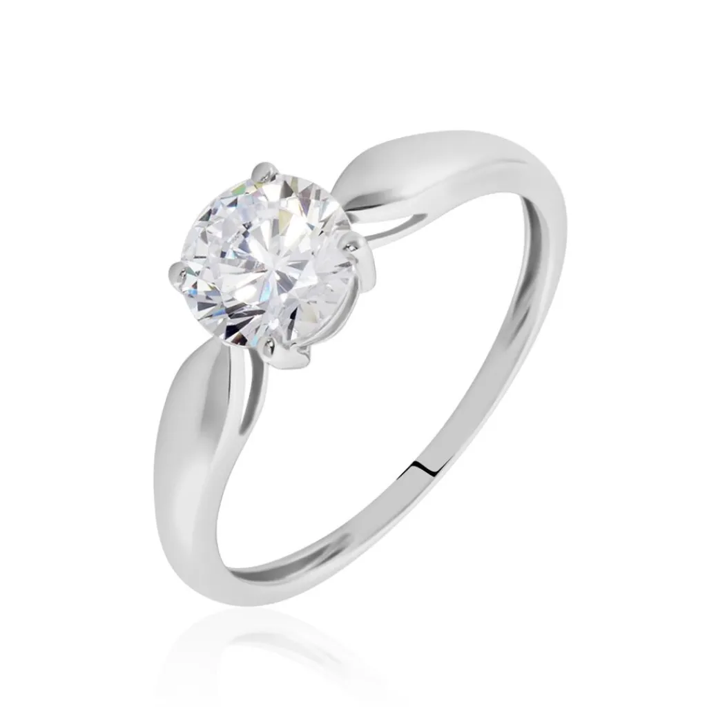 Histoire d'Or Bague Solitaire Or Blanc Caharus Oxyde De Zirconium Outlet