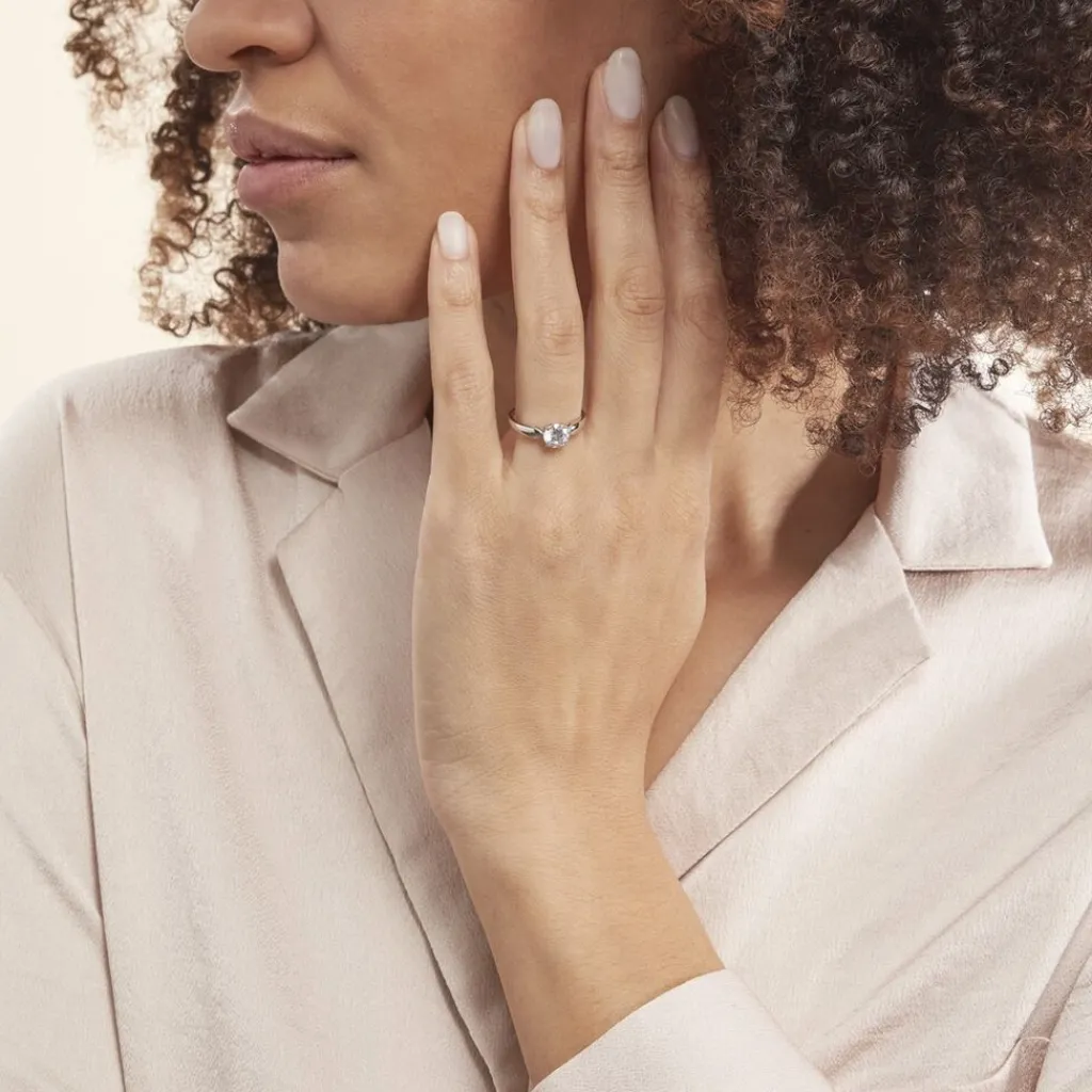 Histoire d'Or Bague Solitaire Or Blanc Caharus Oxyde De Zirconium Outlet