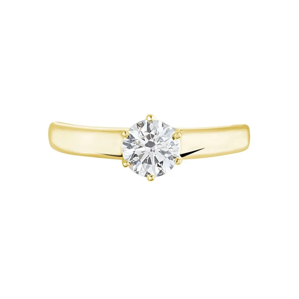 Histoire d'Or Bague Solitaire Or Jaune Diamant Synthetique or jaune diamant synthétique blanc Outlet