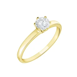 Histoire d'Or Bague Solitaire Or Jaune Diamant Synthetique or jaune diamant synthétique blanc Clearance