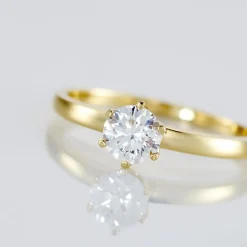 Histoire d'Or Bague Solitaire Or Jaune Diamant Synthetique or jaune diamant synthétique blanc Clearance