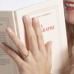 Histoire d'Or Bague Solitaire Or Jaune Diamant Synthetique or jaune diamant synthétique blanc Clearance