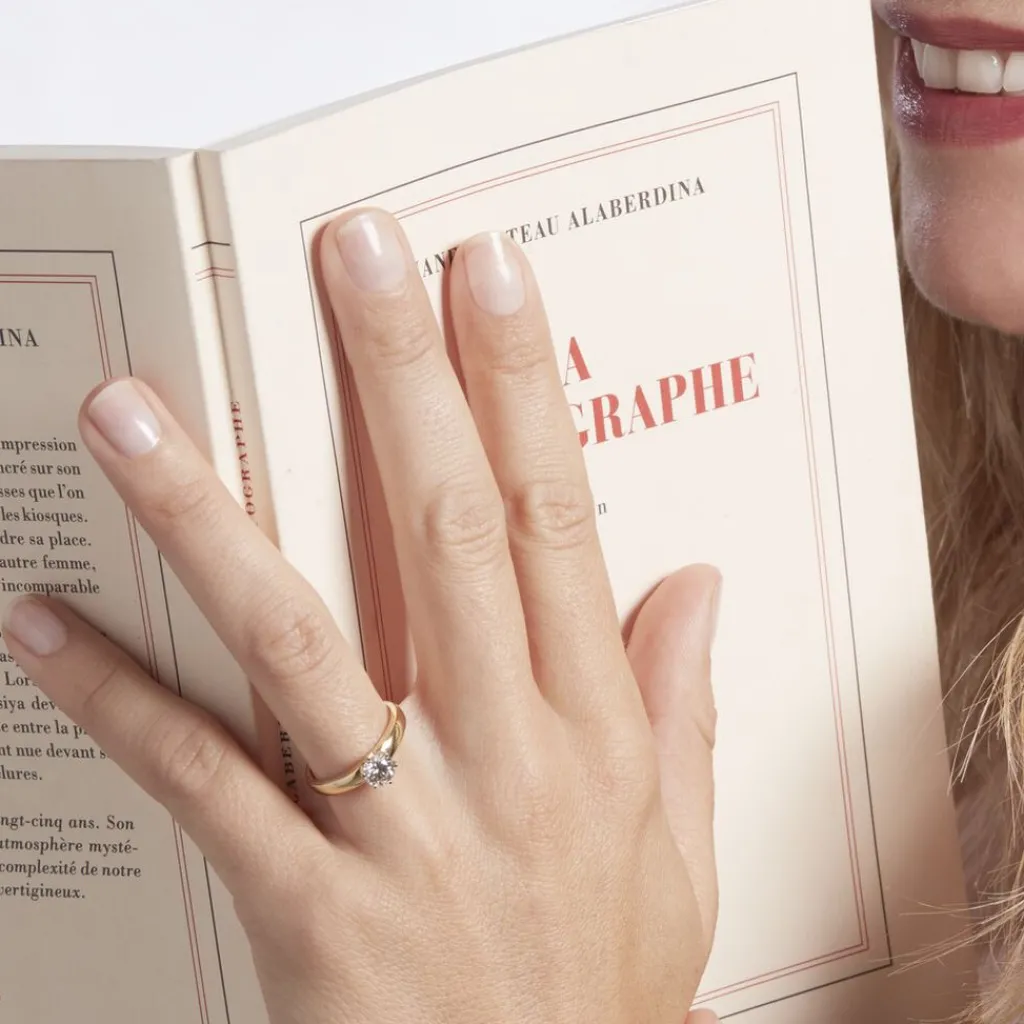 Histoire d'Or Bague Solitaire Or Jaune Diamant Synthetique or jaune diamant synthétique blanc Clearance