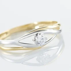 Histoire d'Or Bague Solitaire Peline Or Bicolore Oxyde De Zirconium Discount