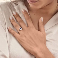 Histoire d'Or Bague Solitaire Perez Argent Blanc Oxyde De Zirconium argent blanc oxyde bleu Clearance